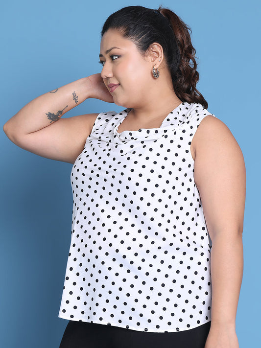 Plus Size Cowl Neck Crepe Top