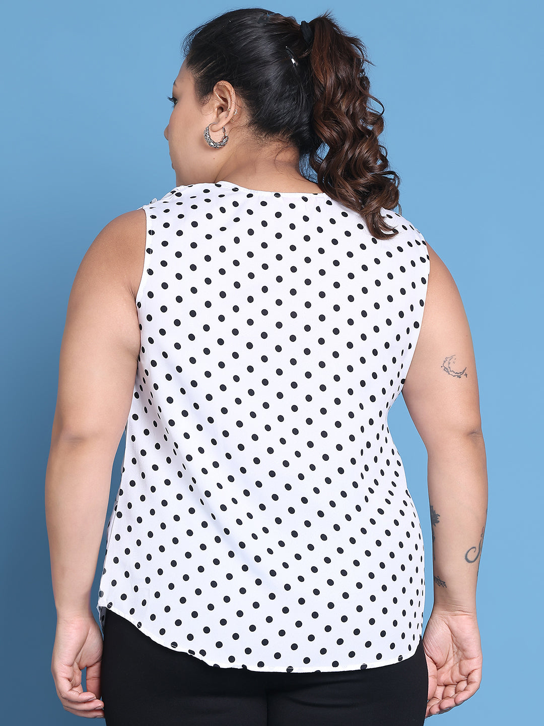Plus Size Cowl Neck Crepe Top