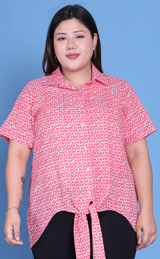 theRebelinme Stylish Women Pink Floral Printed Casual Shirt