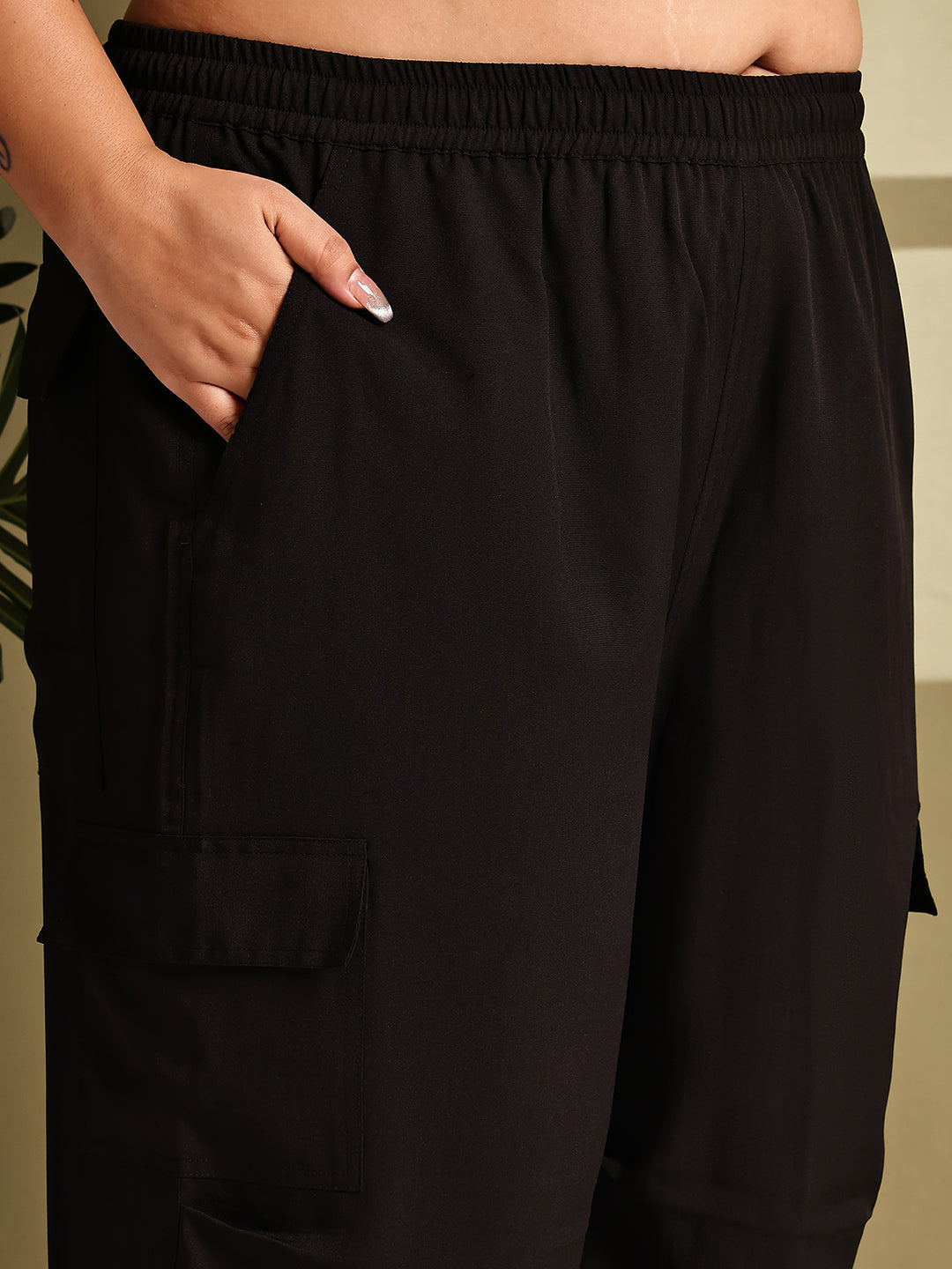 Relaxed Stretch Plus Size Women’s Bottom Wear Trouser
