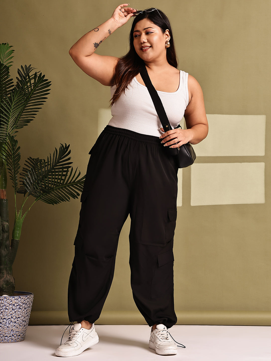 Relaxed Stretch Plus Size Women’s Bottom Wear Trouser