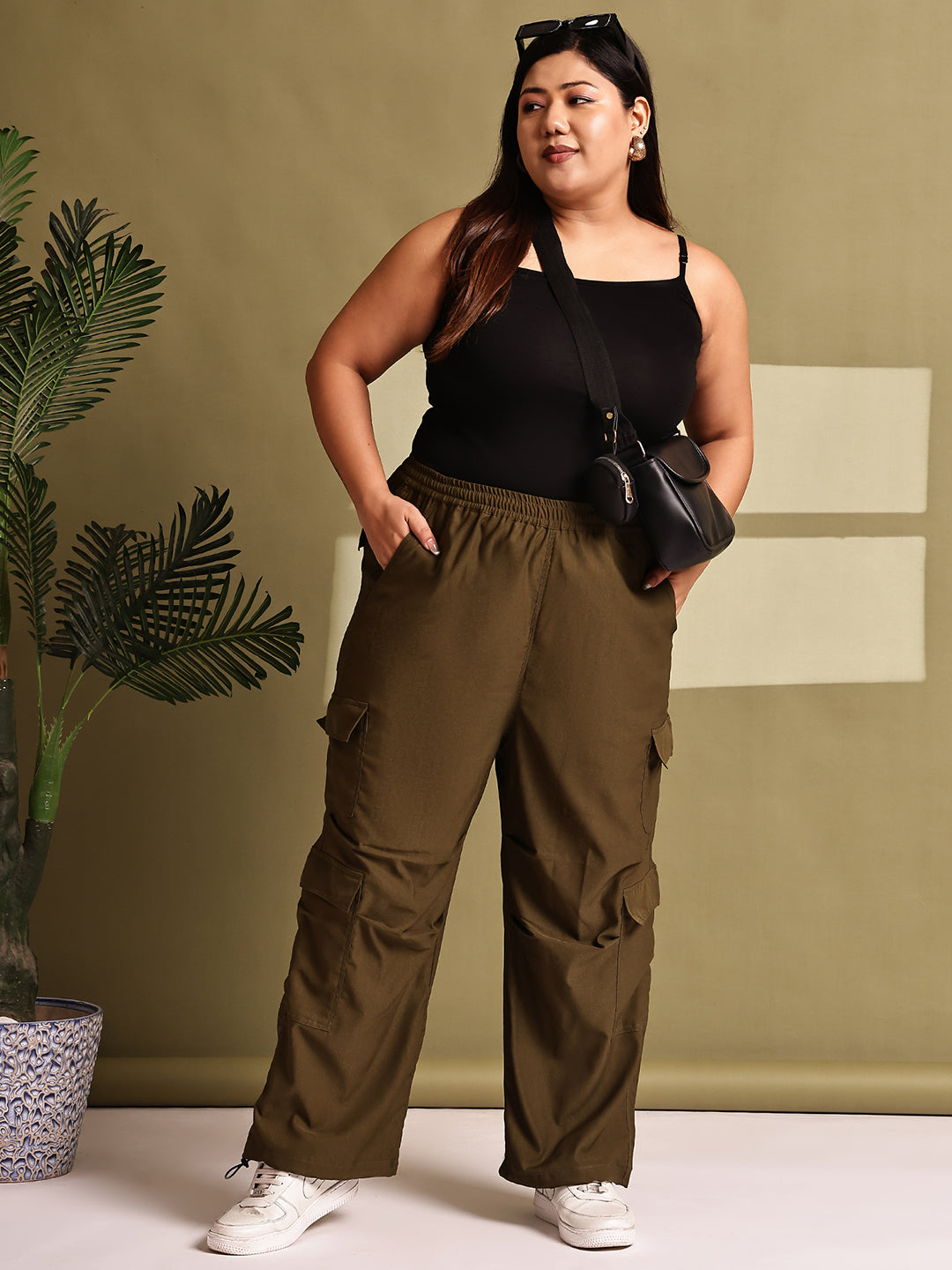 Relaxed Stretch Plus Size Women’s Bottom Wear Trouser