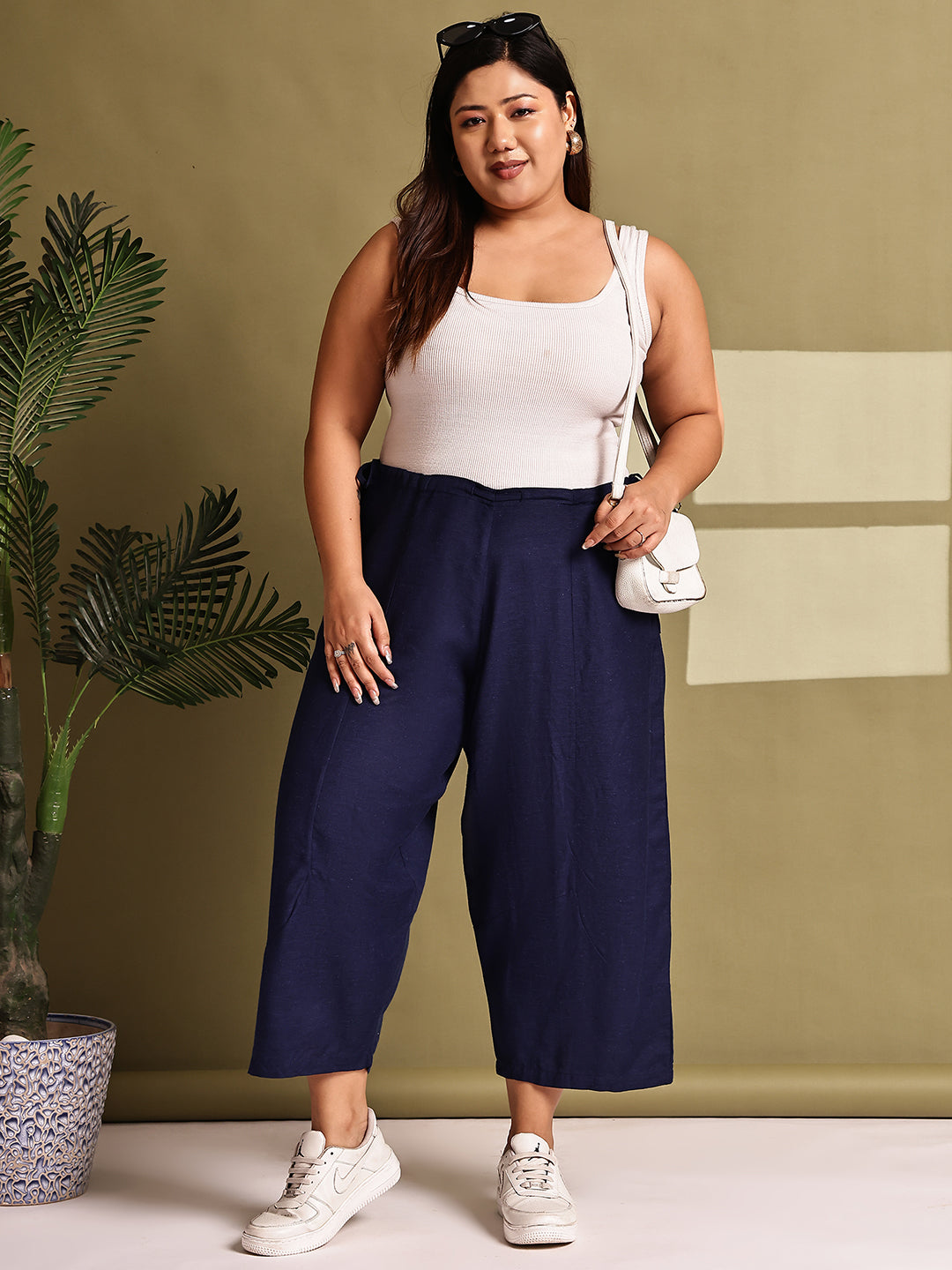 Relaxed Stretch Plus Size Women’s Bottom Wear Trouser