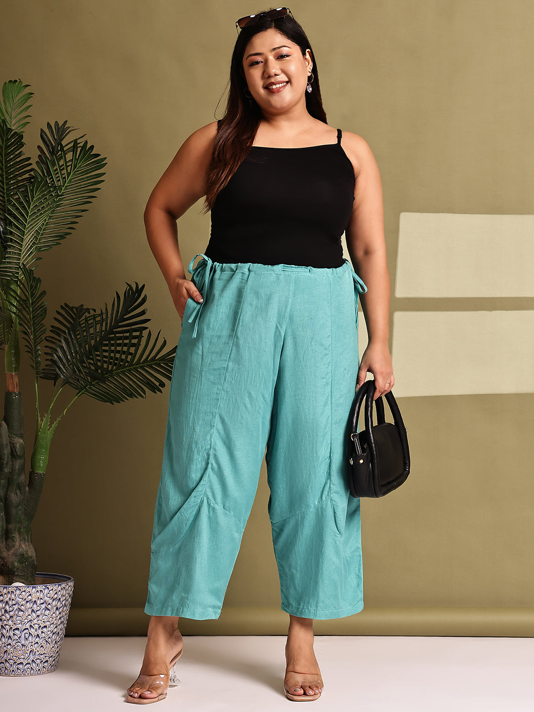 Relaxed Stretch Plus Size Women’s Bottom Wear Trouser