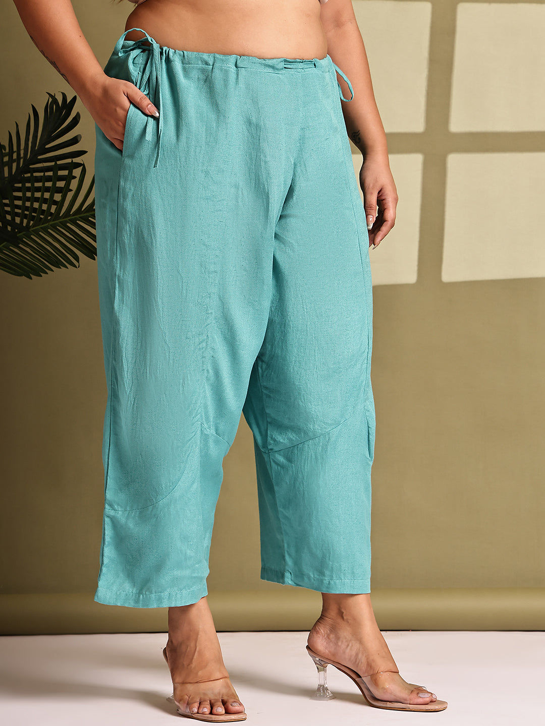 Relaxed Stretch Plus Size Women’s Bottom Wear Trouser