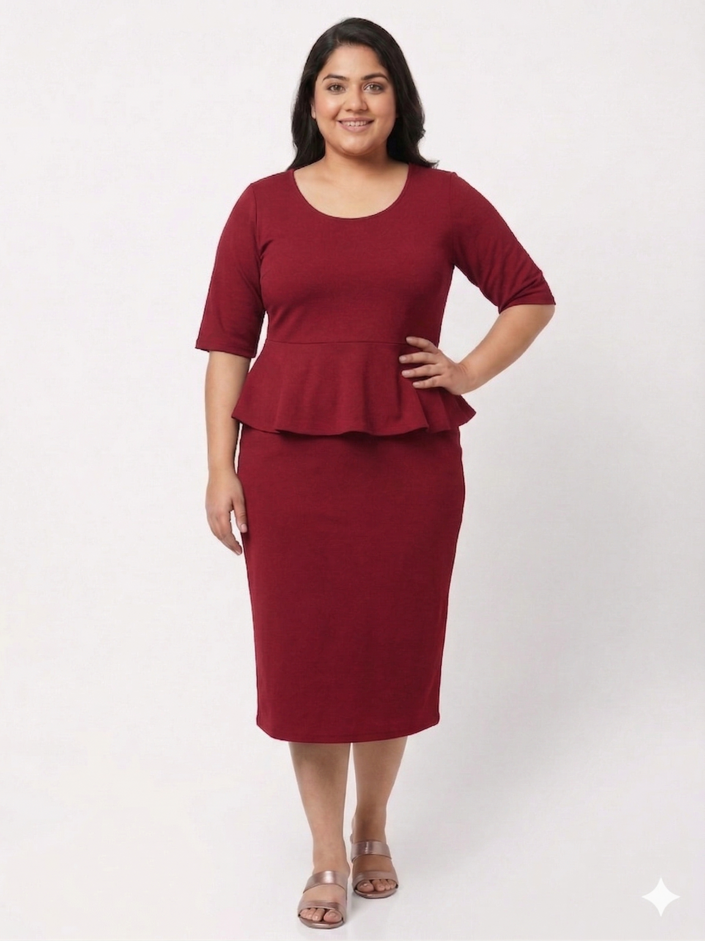 Plus Size Party Peplum Dress for Women