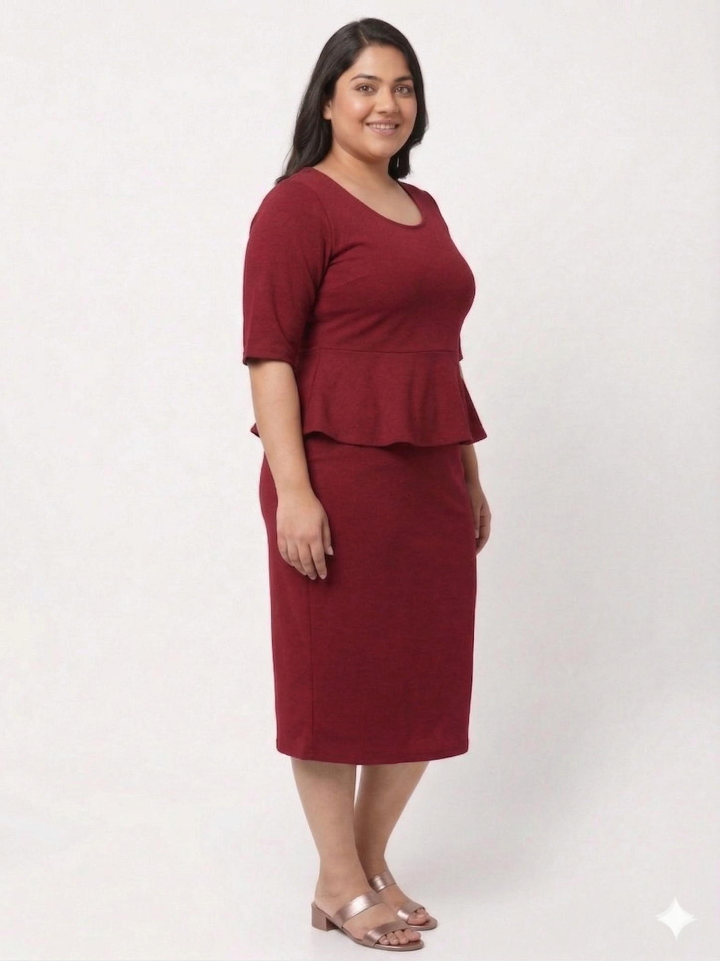 Plus Size Party Peplum Dress for Women