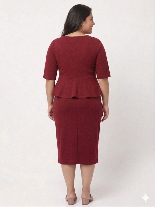 Plus Size Party Peplum Dress for Women