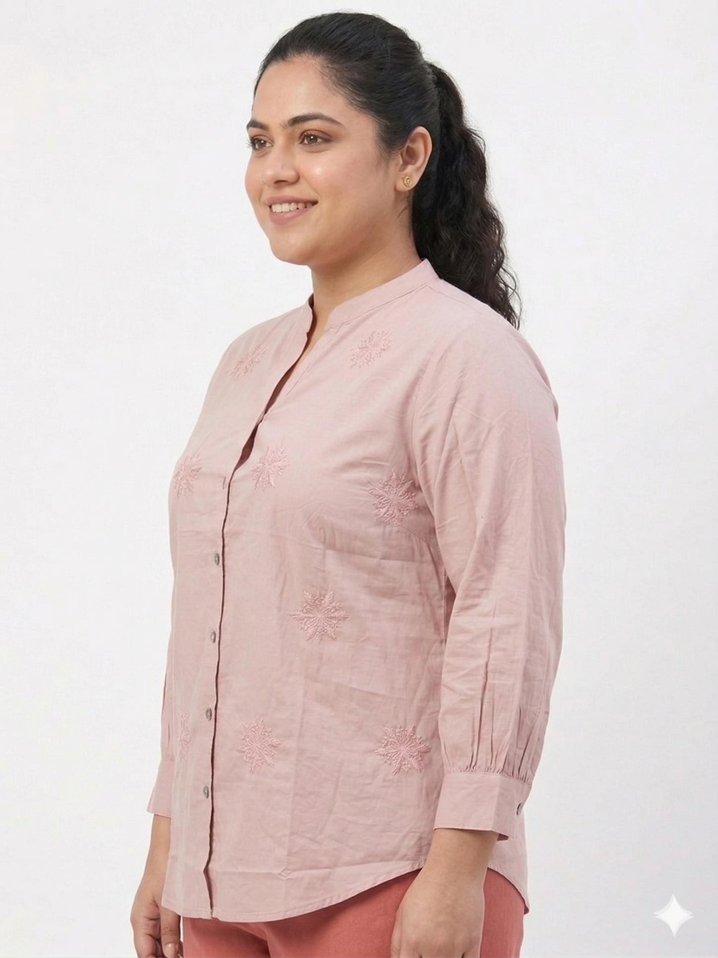 Summer Cotton Shirt with Embroidery