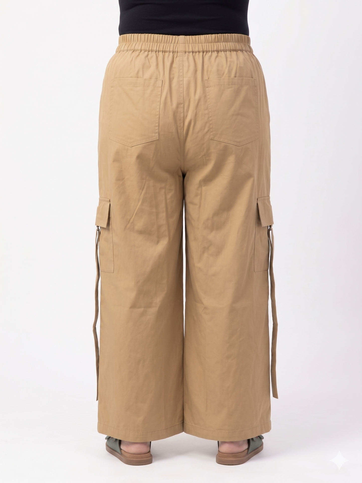 Wide-Leg Cotton Cargo Trousers
