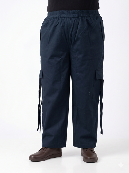 Wide-Leg Cotton Cargo Trousers