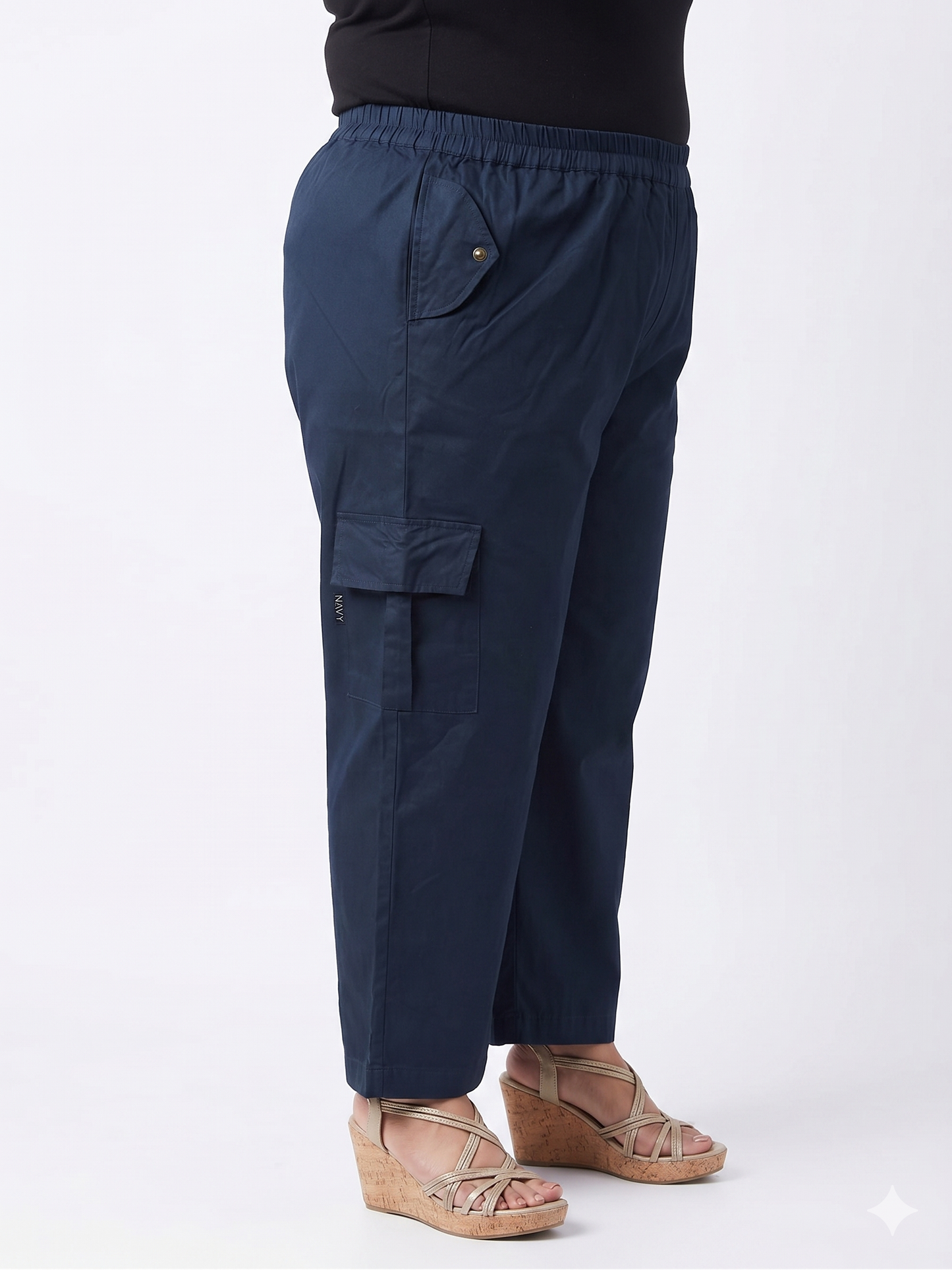 Wide-Leg Cotton Cargo Trousers