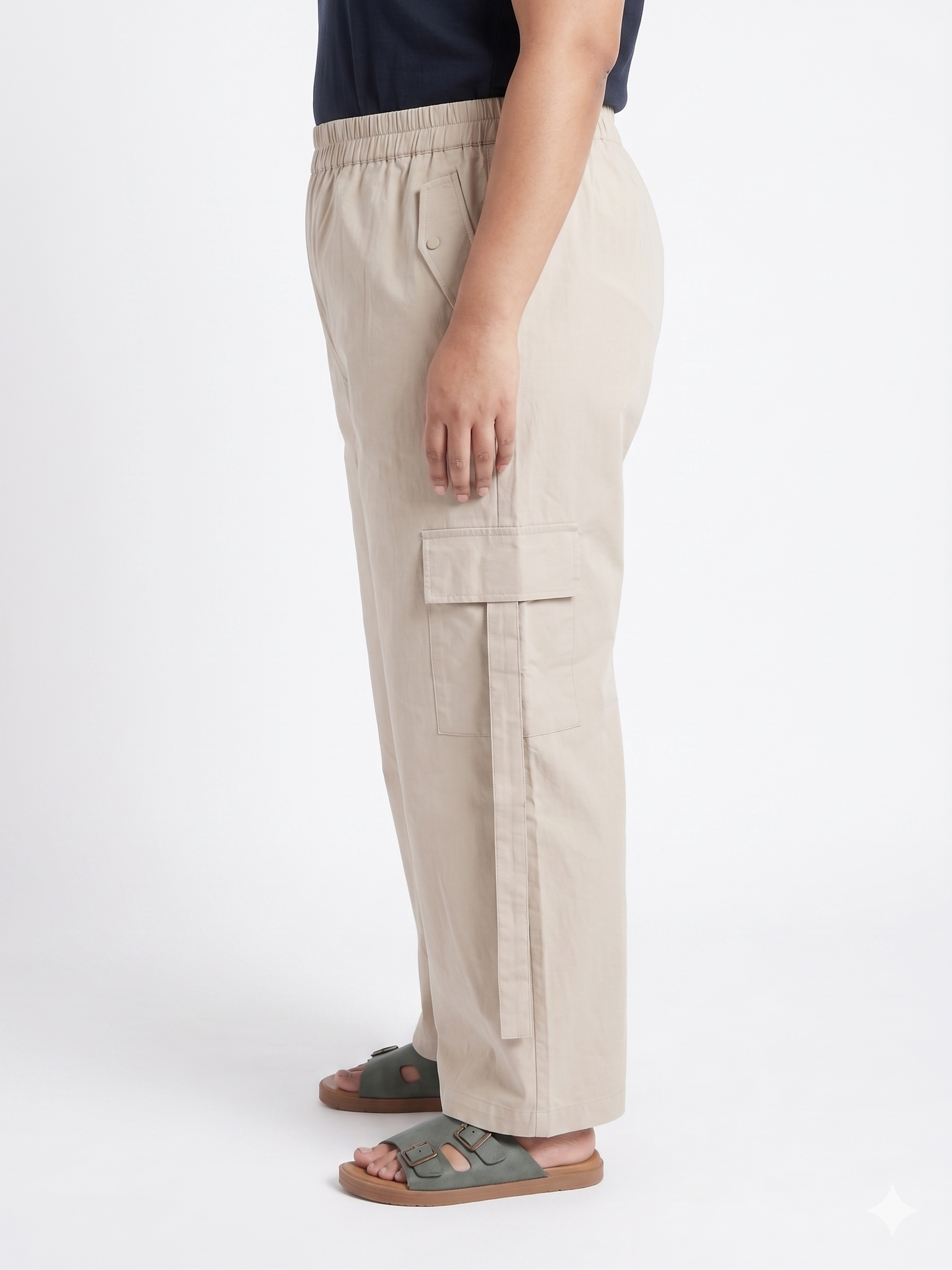 Wide-Leg Catton Cargo Trousers