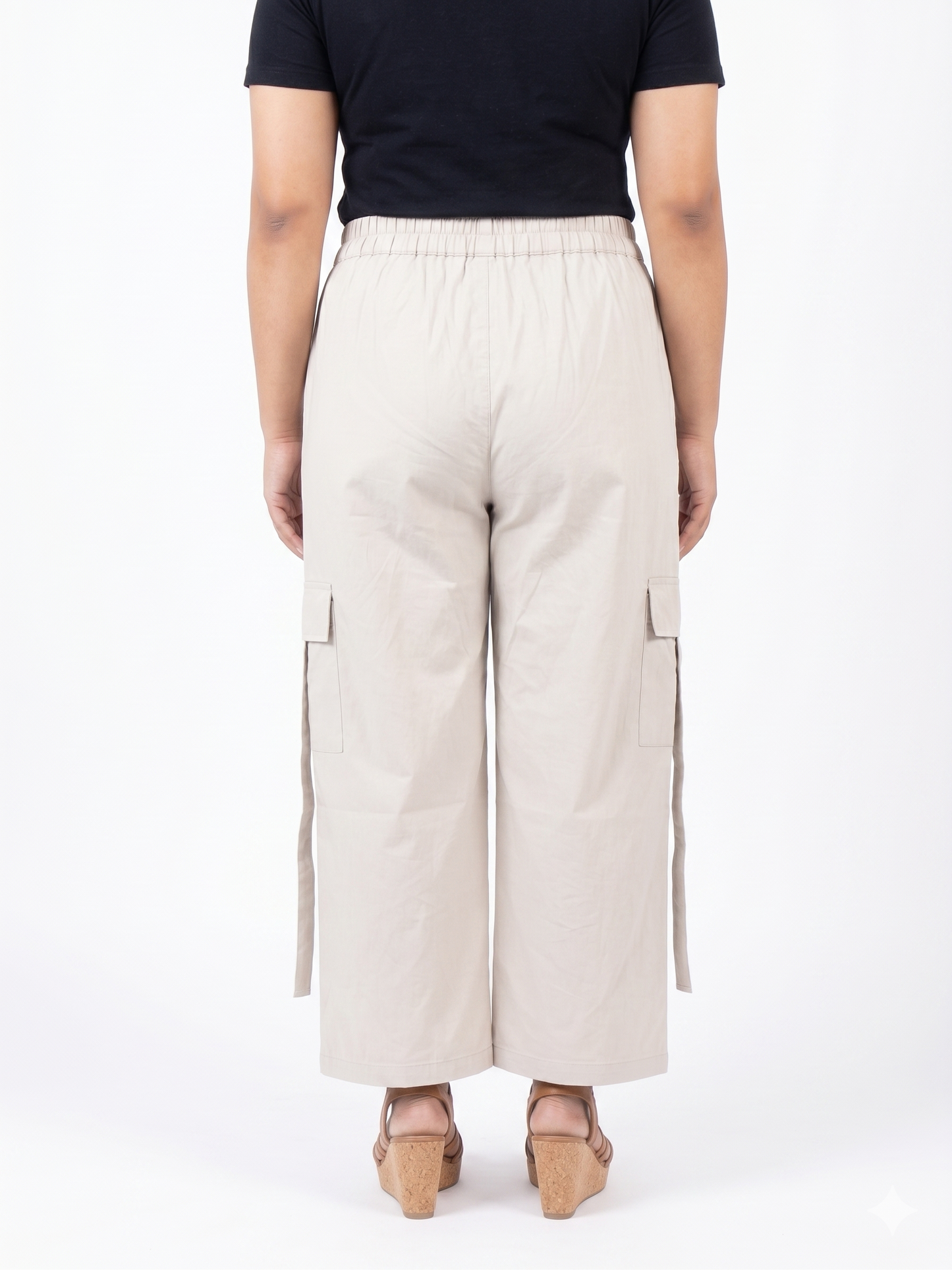 Wide-Leg Catton Cargo Trousers