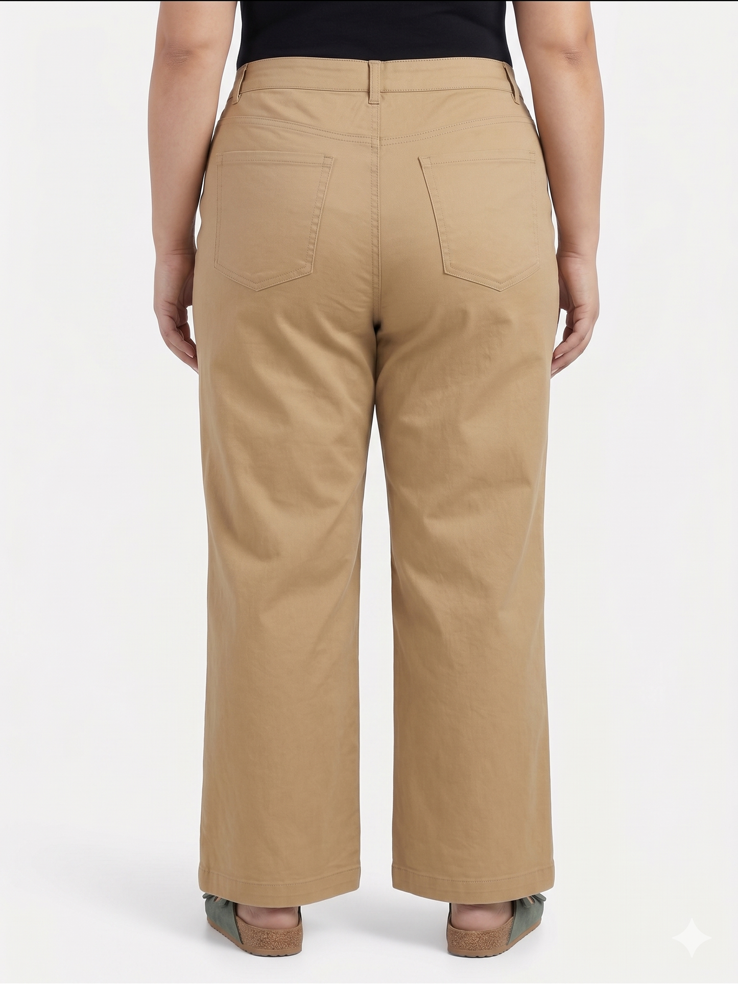 High-Waist Straight Fit Cropped Trousers for Women