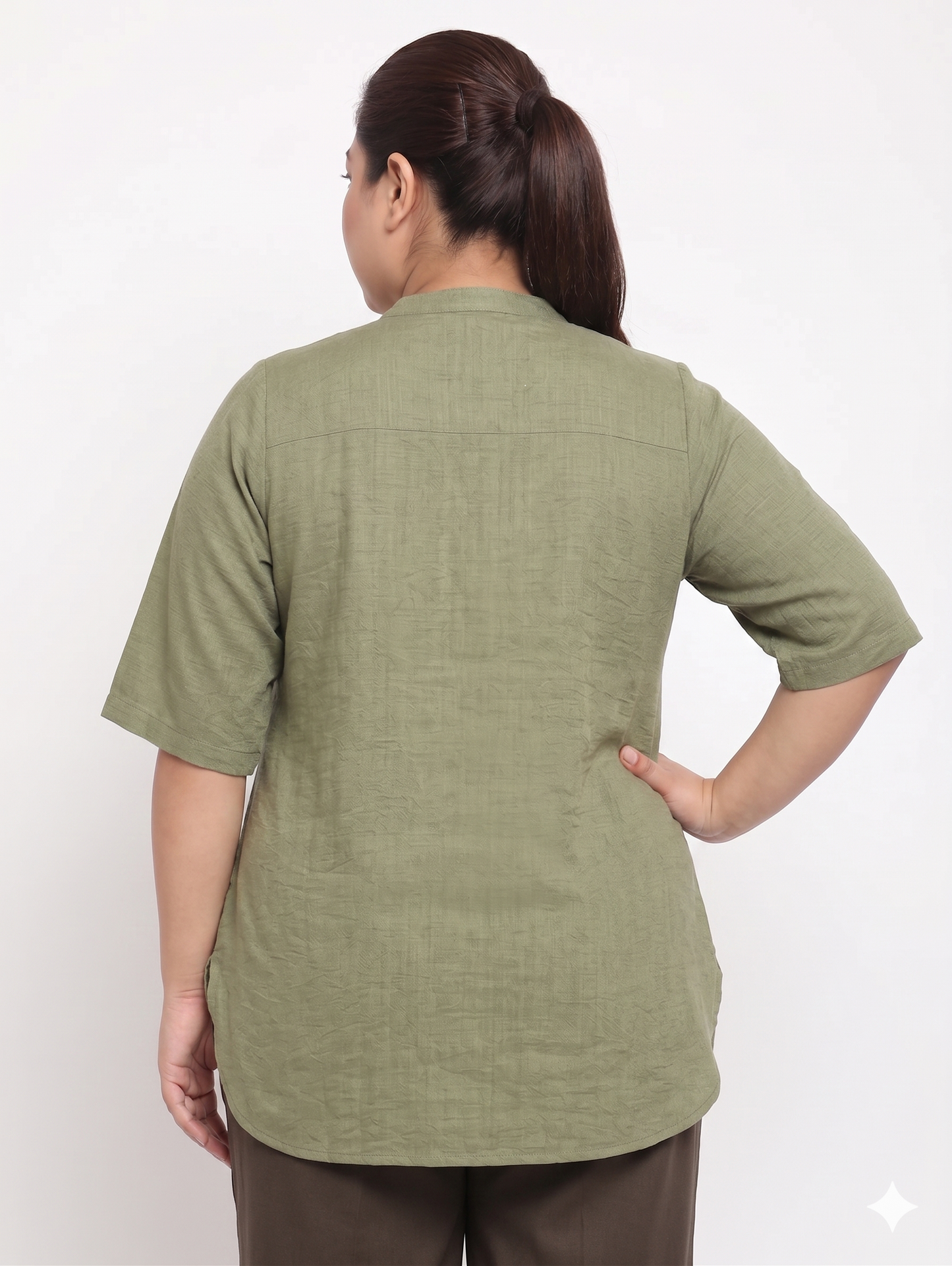 Elegant Embroidered Plus Size Tunic Top