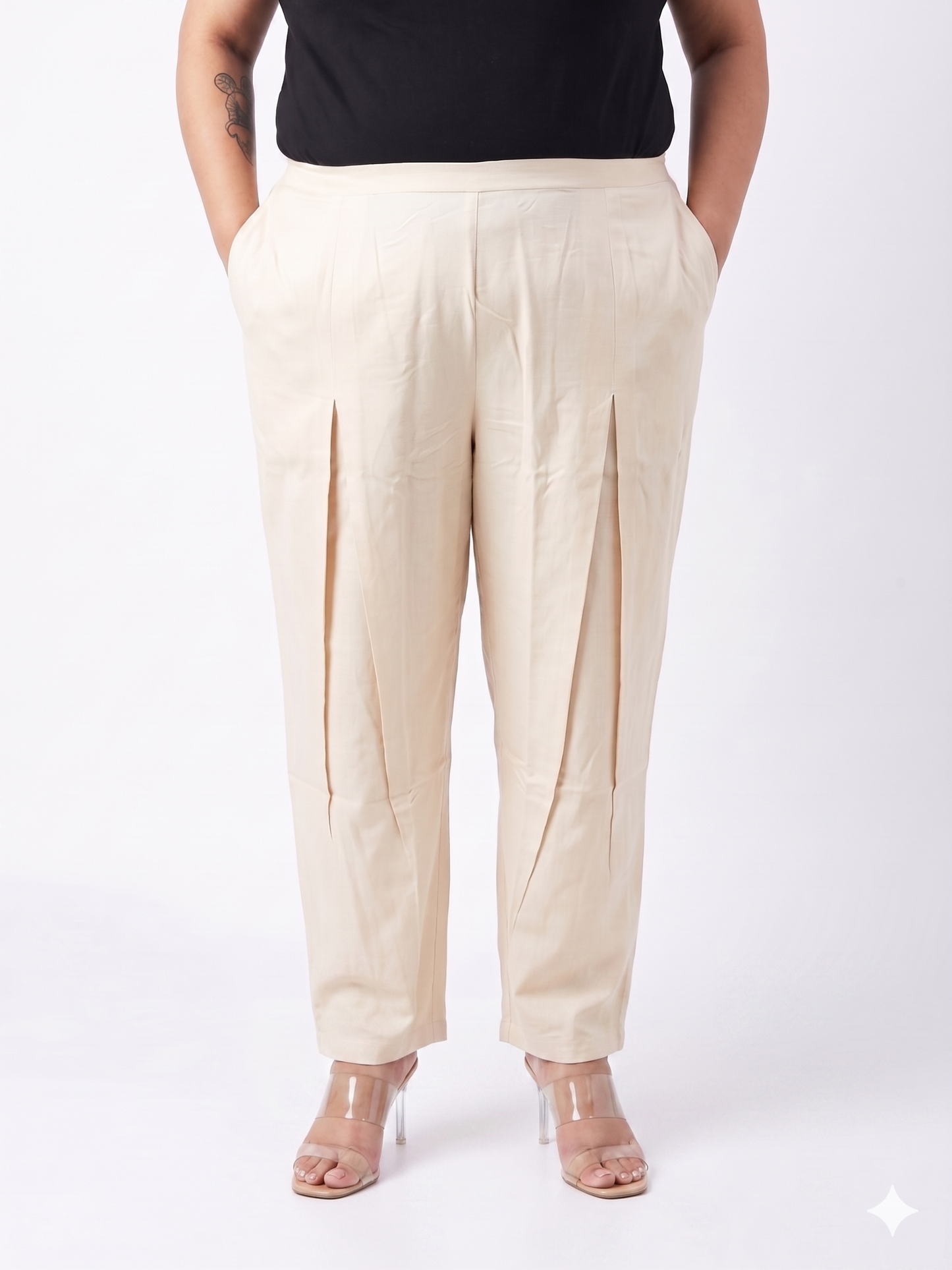 Straight-Fit Pleated Trousers