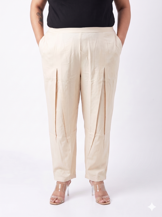 Straight-Fit Pleated Trousers