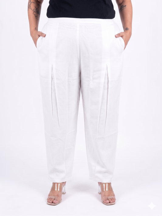 Straight-Fit Pleated Trousers