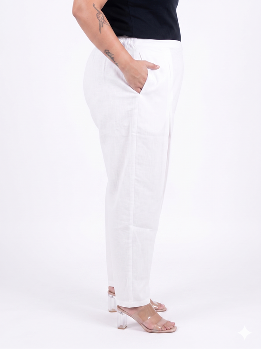 Straight-Fit Pleated Trousers