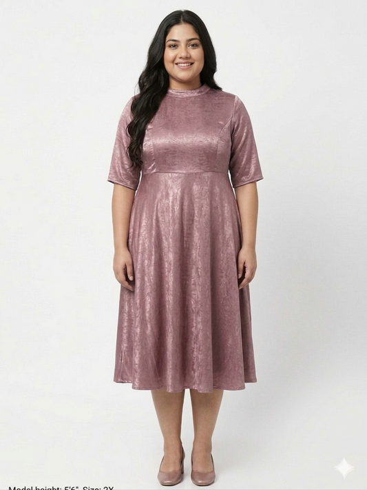 Plus Size Women’s Party Dress in Washed Satin