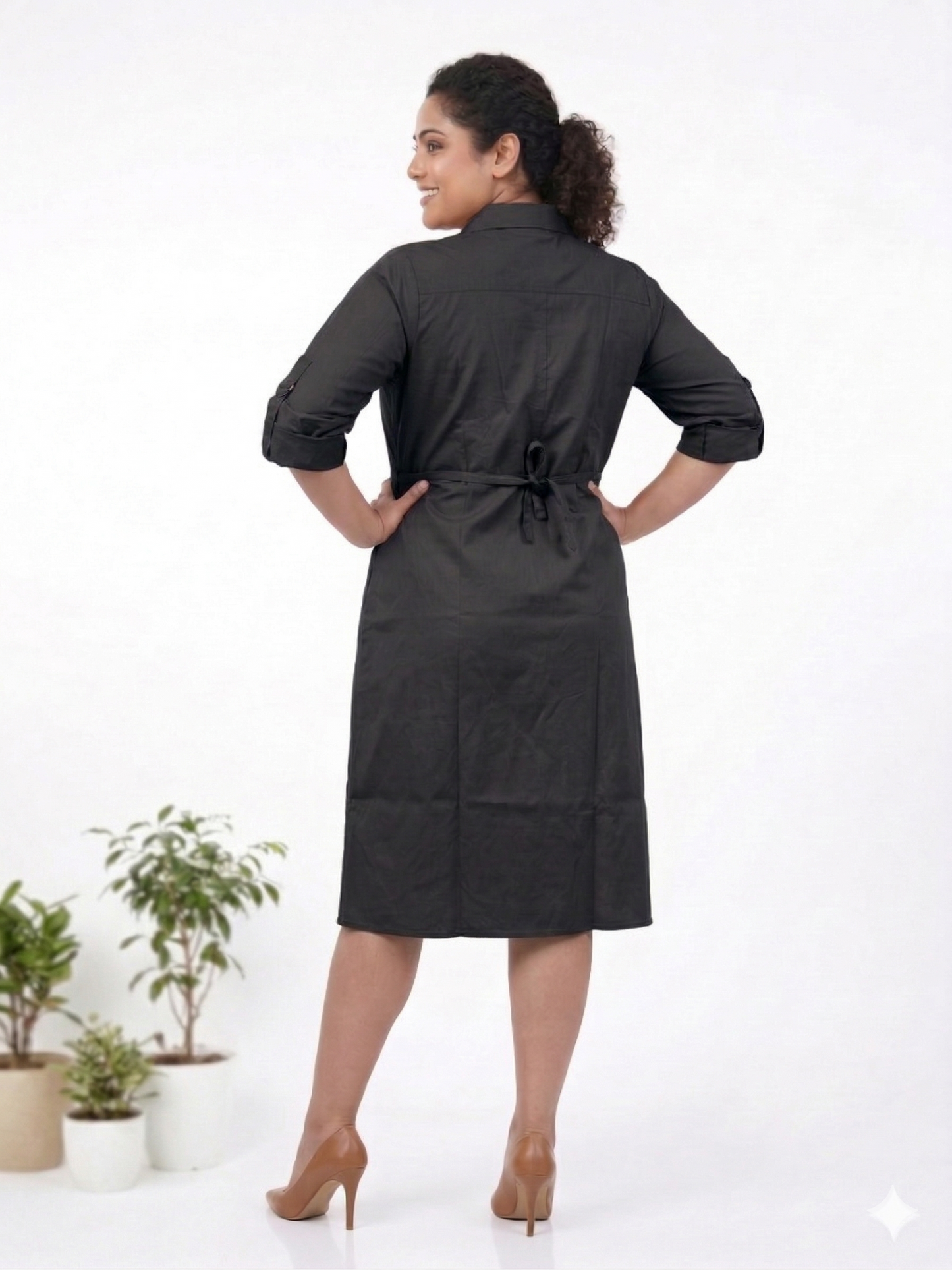Plus Size Cotton Twill Dress for Women