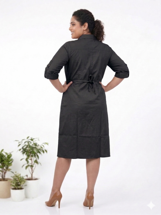 Plus Size Cotton Twill Dress for Women