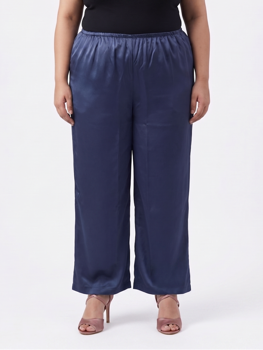 Plus Size Washed Satin Pants