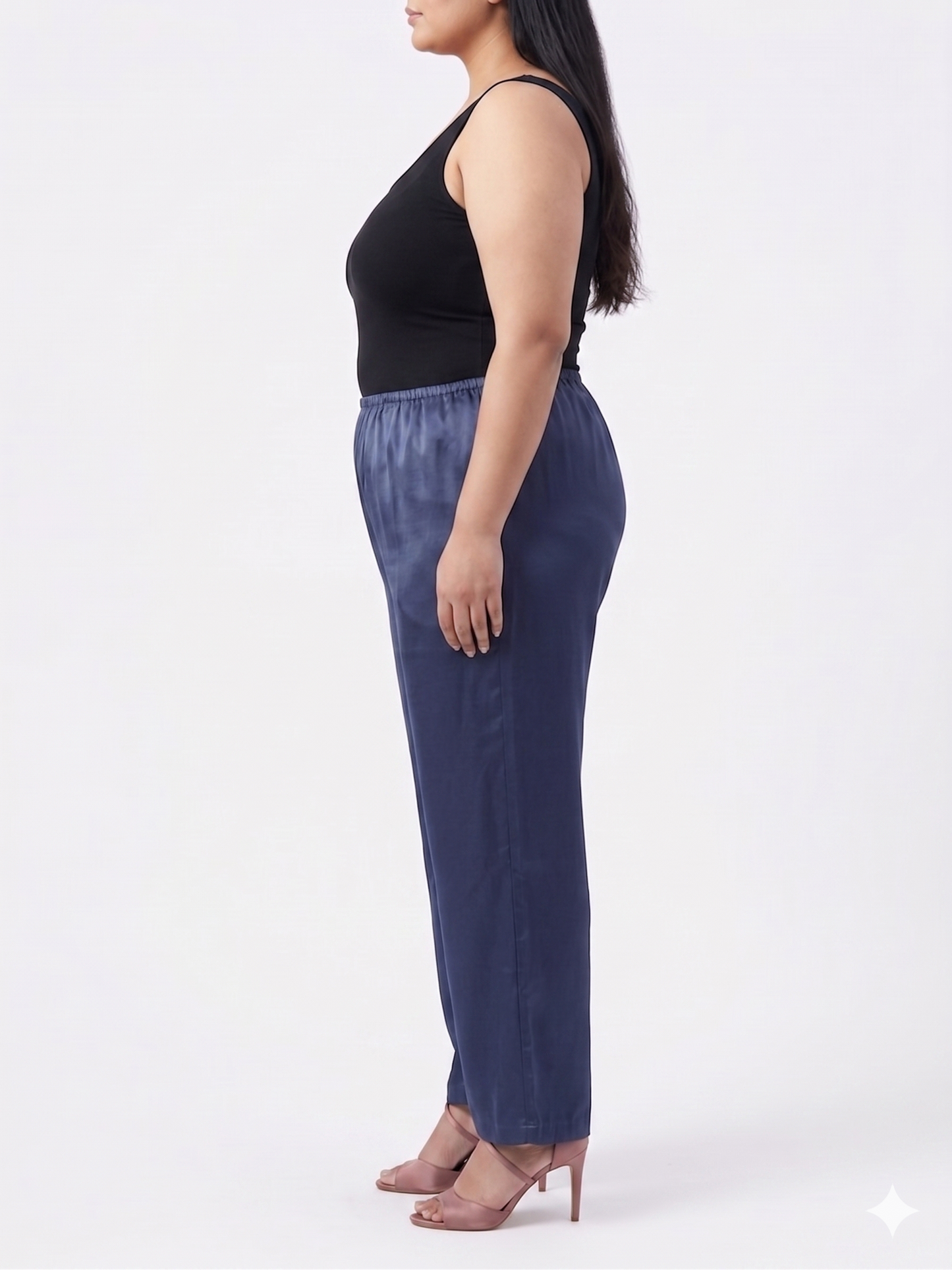 Plus Size Washed Satin Pants