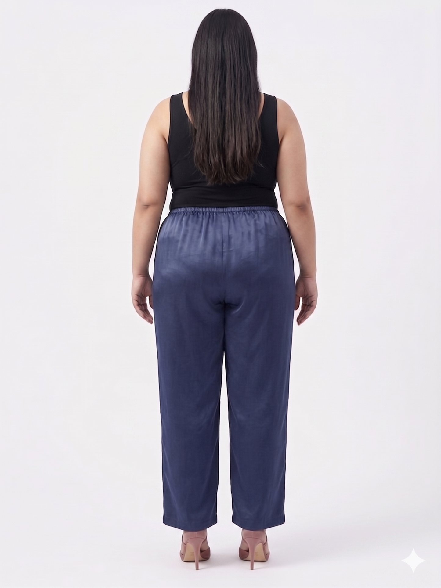 Plus Size Washed Satin Pants