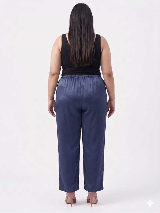 Plus Size Washed Satin Pants
