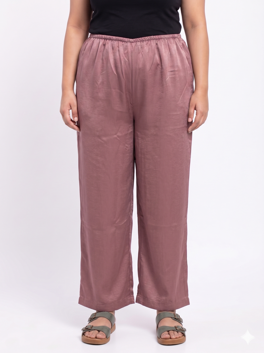 Plus Size Washed Satin Pants