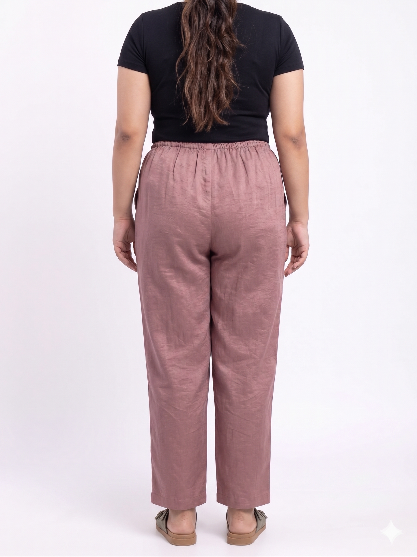 Plus Size Washed Satin Pants