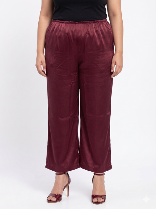 Plus Size Washed Satin Pants