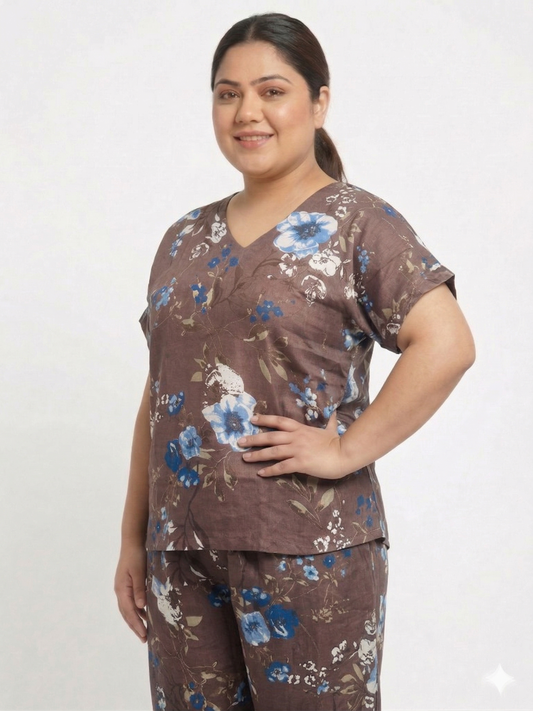 Plus Size Floral Print Women’s Top