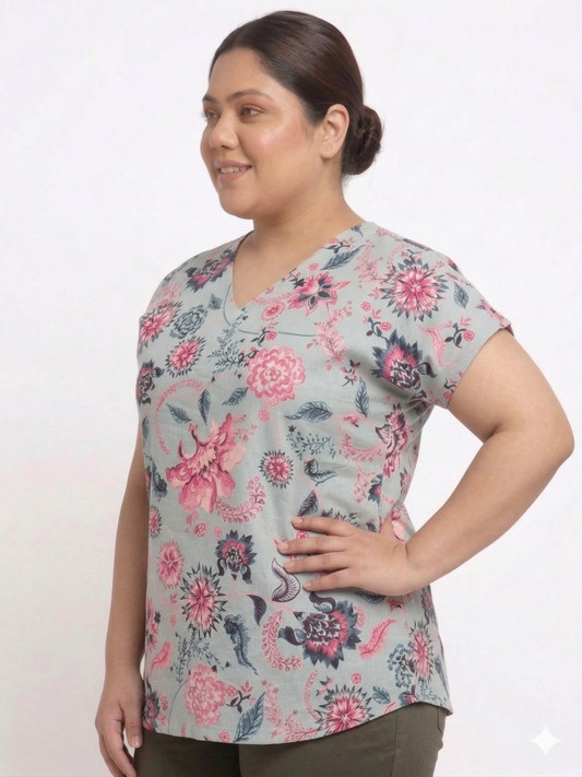 Plus Size Floral Print Women’s Top