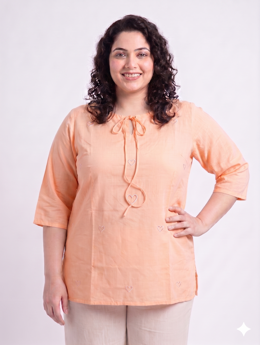 Everyday Comfort Embroidered Cotton Top