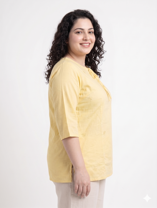 Everyday Comfort Embroidered Cotton Top