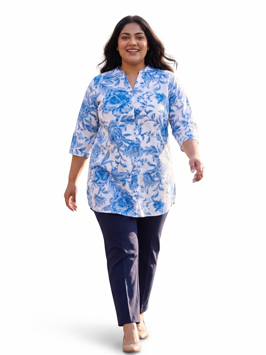 Indigo print Casual Top