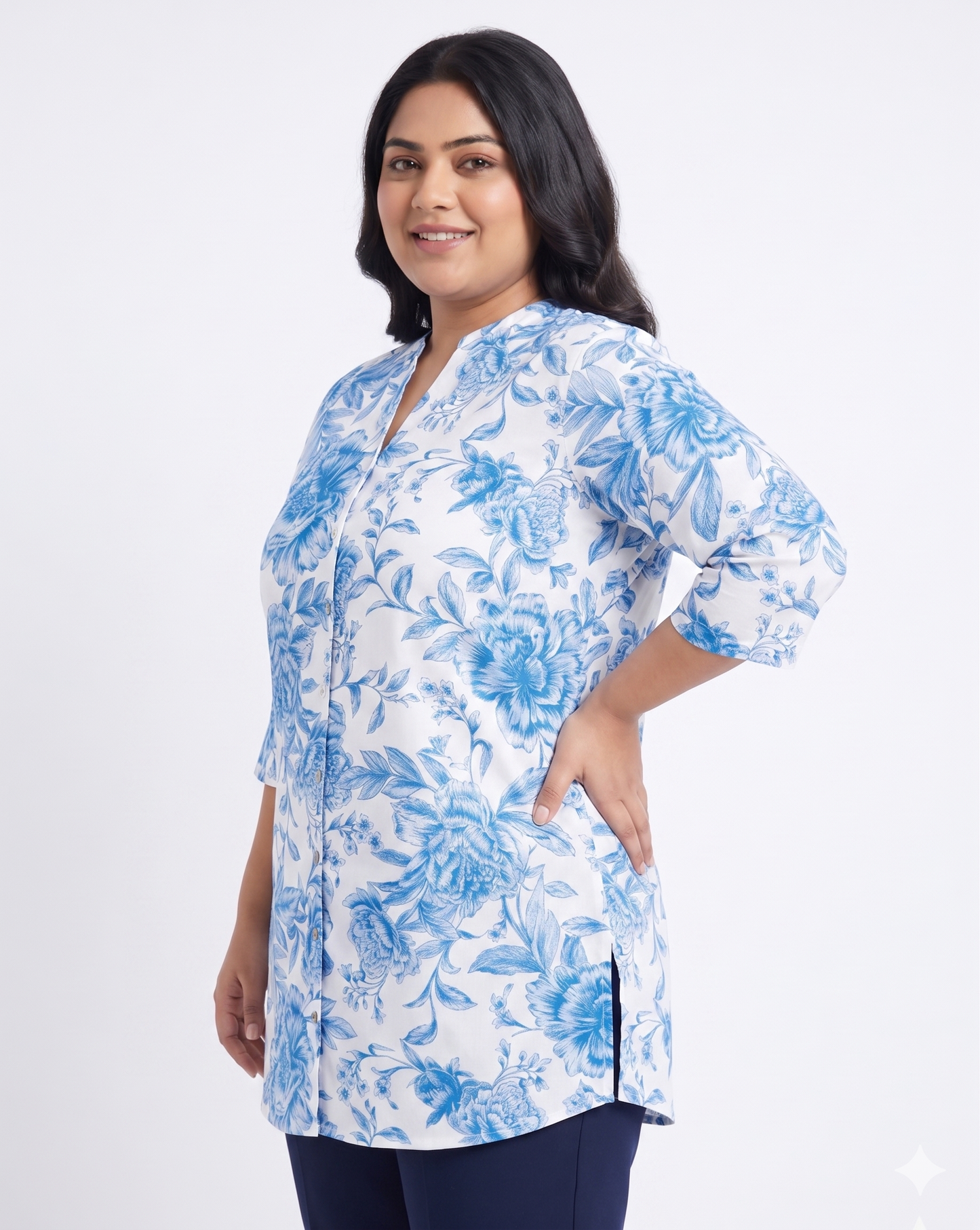 Indigo print Casual Top