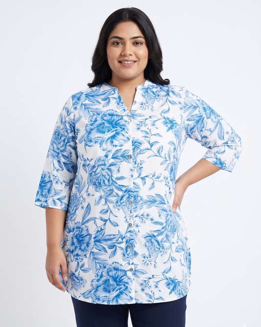 Indigo print Casual Top