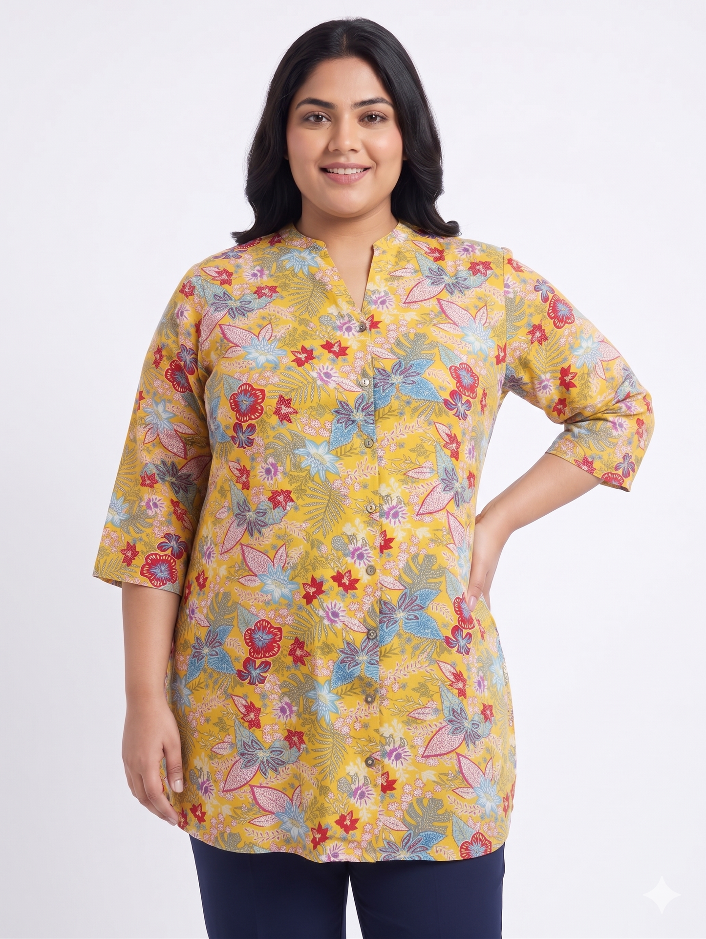 Yellow Floral Casual Top