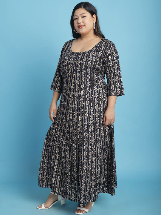 Plus Size A-Line Maxi Dress