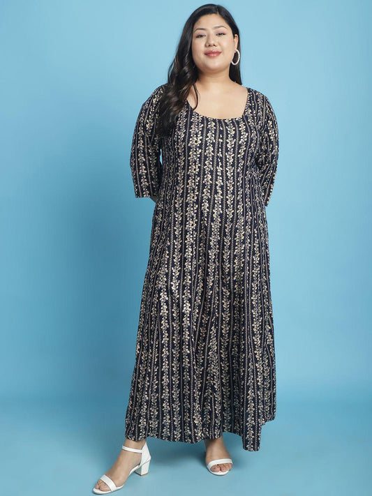 Plus Size A-Line Maxi Dress