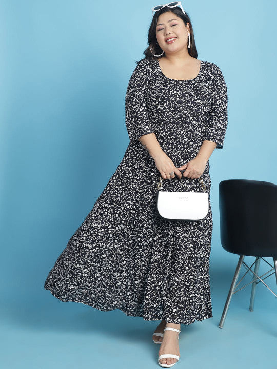 Plus Size A-Line Maxi Dress