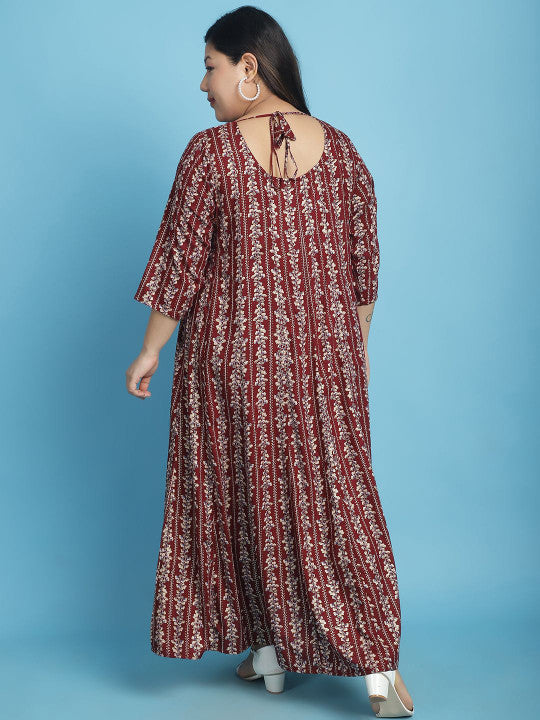Plus Size A-Line Maxi Dress