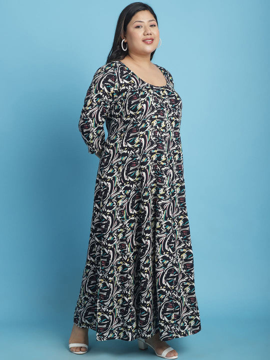 Plus Size A-Line Maxi Dress