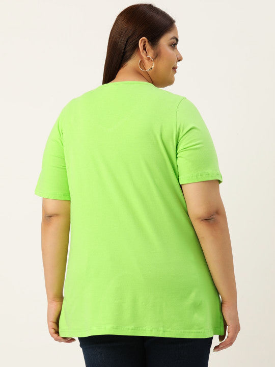 Cotton Knitted Embellished T-shirt