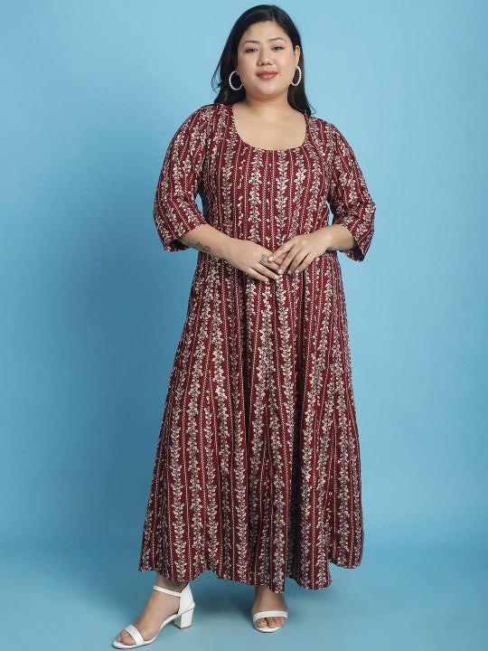 Plus Size A-Line Maxi Dress