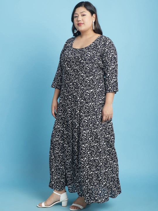 Plus Size A-Line Maxi Dress